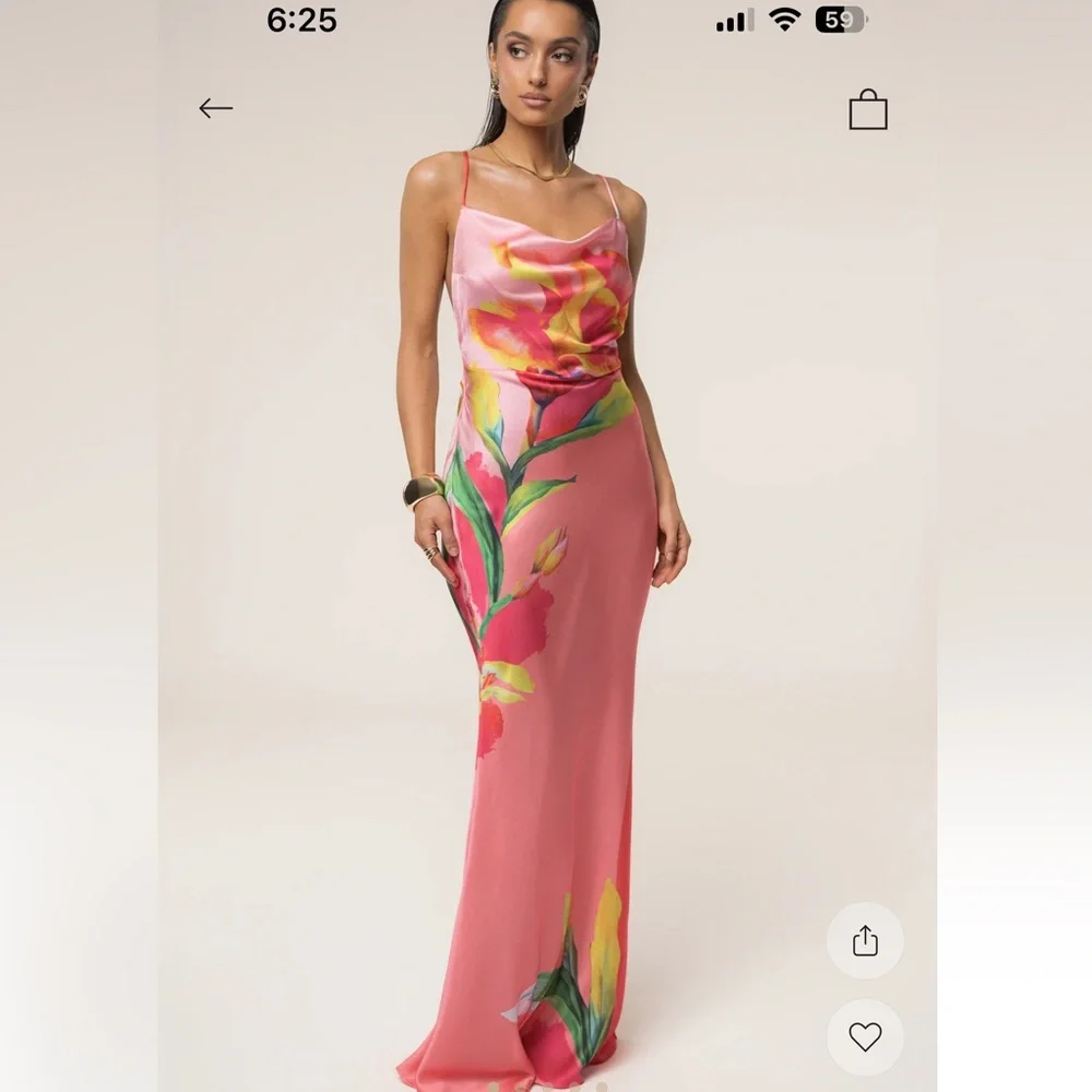 JLUXLABEL Pink Floral Maxi Dress - Picture 1 of 4